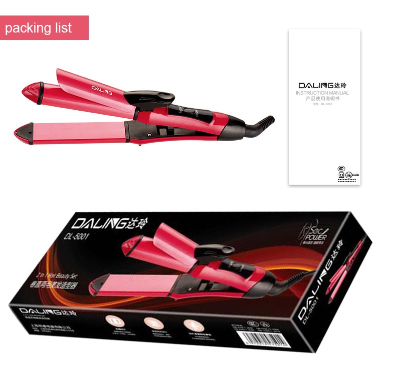 DALING Curling Iron, Straight Hair Straightening Plate, Women's DALING-5001, dual-purpose for straight and curly hair, egg curls, large curls, water wave ripples, lazy ceramic hair care, wholesale for export detail image 11