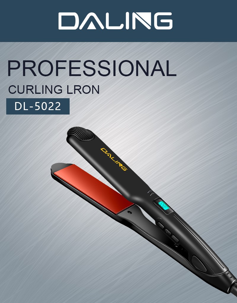 DALING LED intelligent temperature-controlled electric splint DALING-5022 Hair straightener, dual-purpose dry and wet hair straightener without damaging hair, negative ion hair perming device for export wholesale detail image 1