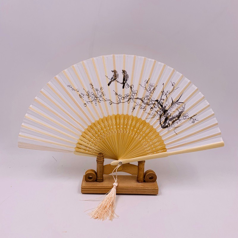 头青仿真丝水墨画折扇  透明竹扇  折叠扇子  男扇  竹扇  礼品古风折扇  全竹喷花中国风折扇详情图2