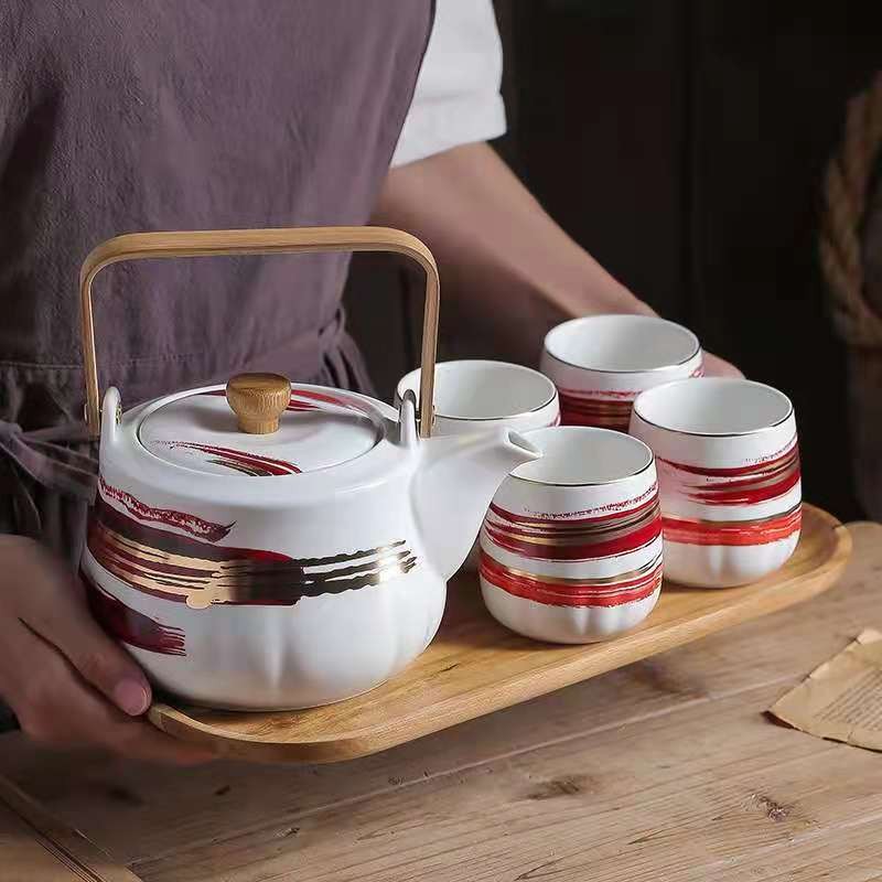 油墨画系列家用茶具套装创意礼品带托盘茶具一壶四杯陶瓷茶具礼盒详情图3