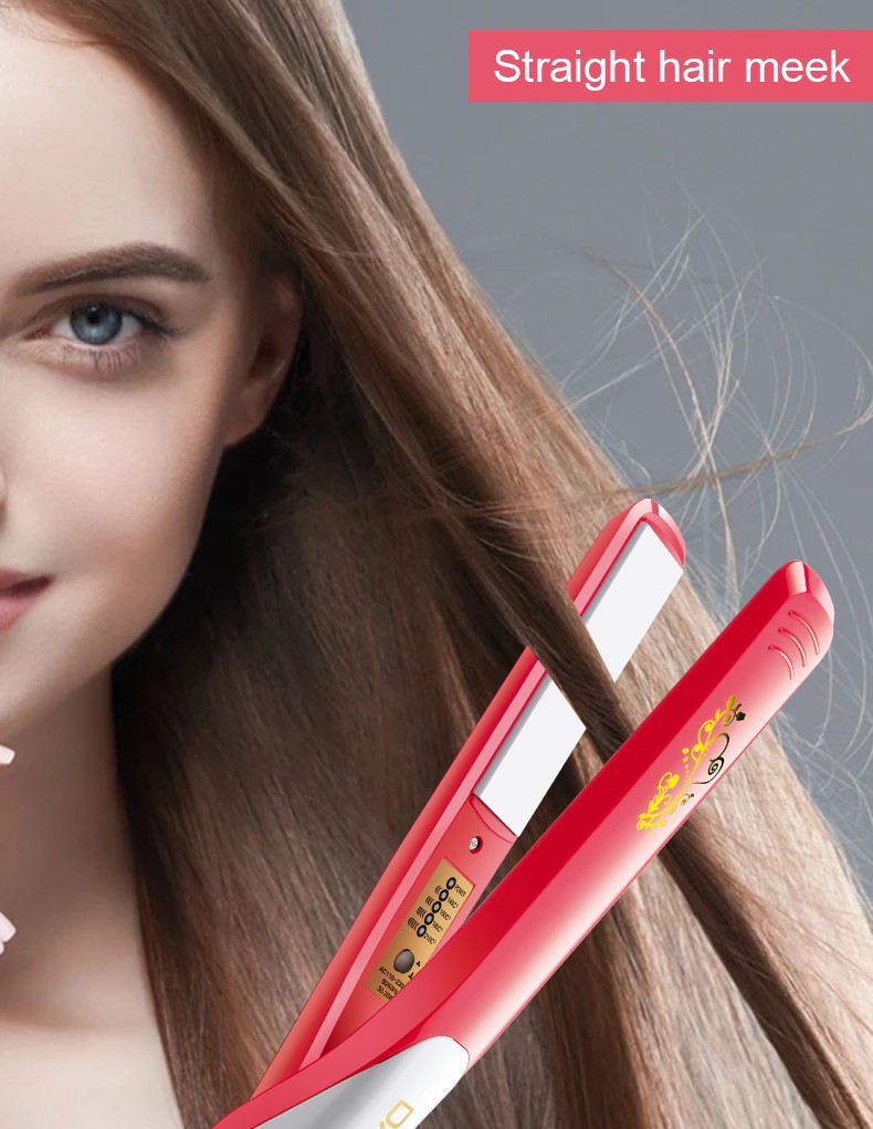 DALING Mini Ceramic Straight Board DALING-5020 is a dual-purpose hair straightener and curling device that won't damage hair, can create bangs, and has a fluffy texture for men. Wholesale for export detail image 3