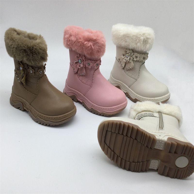 秋冬季童鞋宝宝小童棉鞋加绒儿童雪地靴马丁靴防滑女童棉靴子潮123456