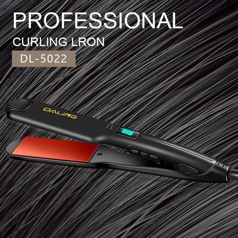 DALING LED intelligent temperature-controlled electric splint DALING-5022 Hair straightener, dual-purpose dry and wet hair straightener without damaging hair, negative ion hair perming device for export wholesale