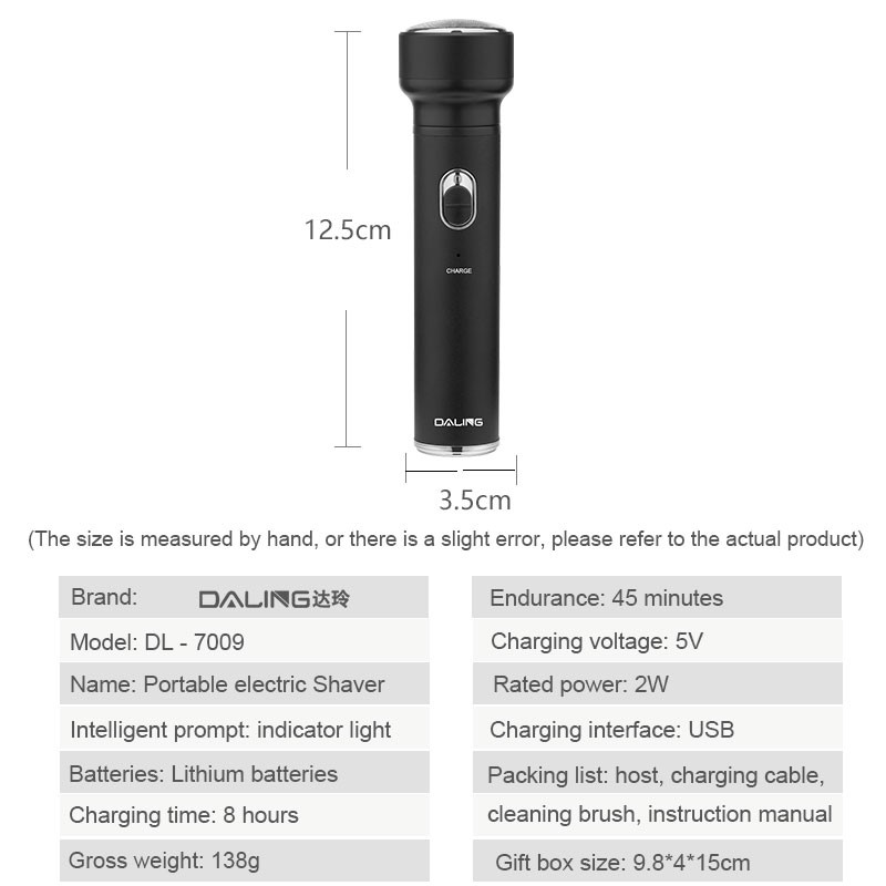 DALING Electric Nasal Hair Trimmer DALING-7009 Men's Nasal Hair Cleaning and Shaving Device, rechargeable nasal hair trimmer, wholesale for export detail image 10