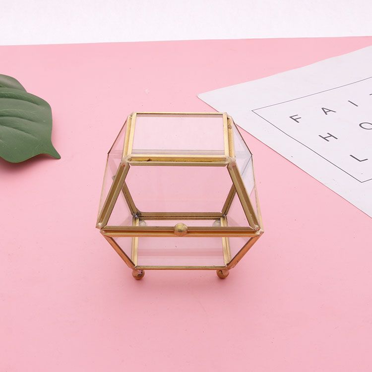 Clear glass lipstick storage box Glass cosmetics storage box Lipstick storage rack lipstick storage and organizing box
