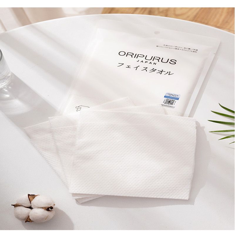 ORIPURUS disposable towels for travel, business trips and outings are portable and convenient. 2 thickened pearl-patterned towels Specification image