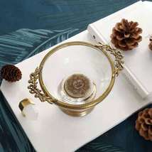 家居印度进口欧式风格铜边玻璃装饰糖果碗复古轻奢桌面收纳碗11