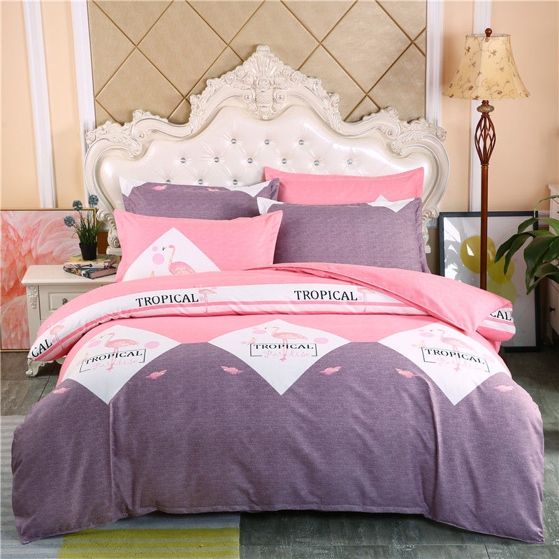 Thickened 100% Cotton 4-Piece Set Cotton Bed Sheet And Quilt Set Simple Double Student Dormitory 3-Piece Bedding 1 Item Picture
