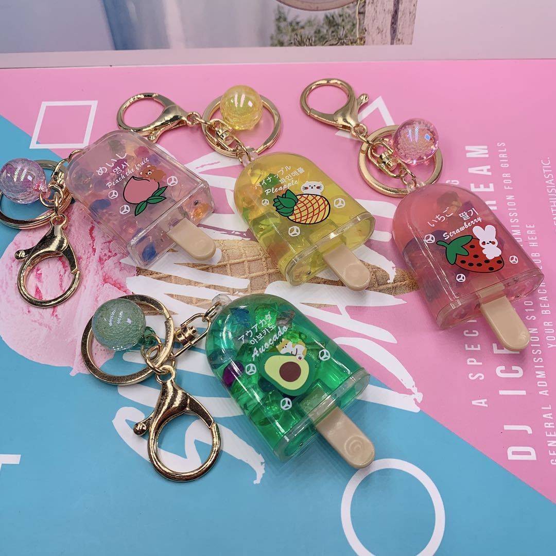 Cartoon cute fruit flow desert key chain series mix 3