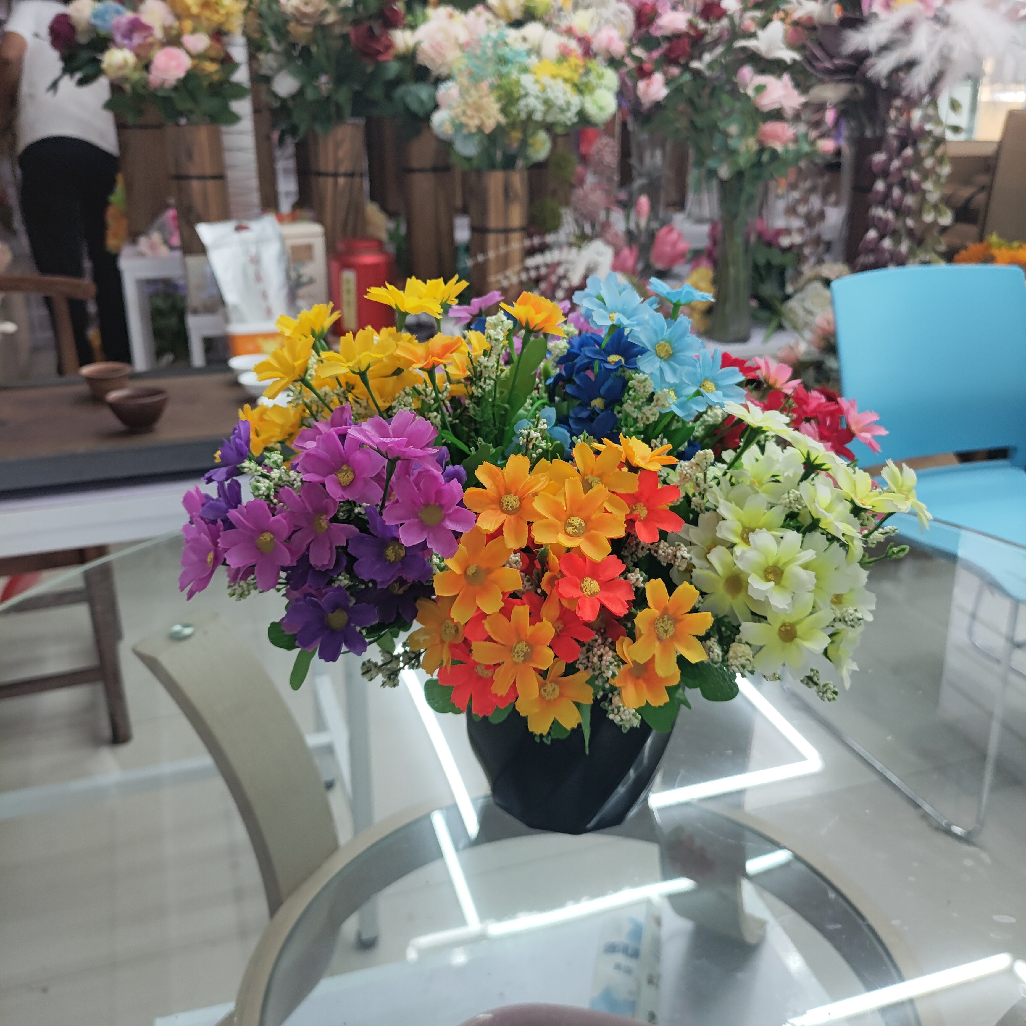 小满天星蓝色义乌市成裕仿真花详情图3