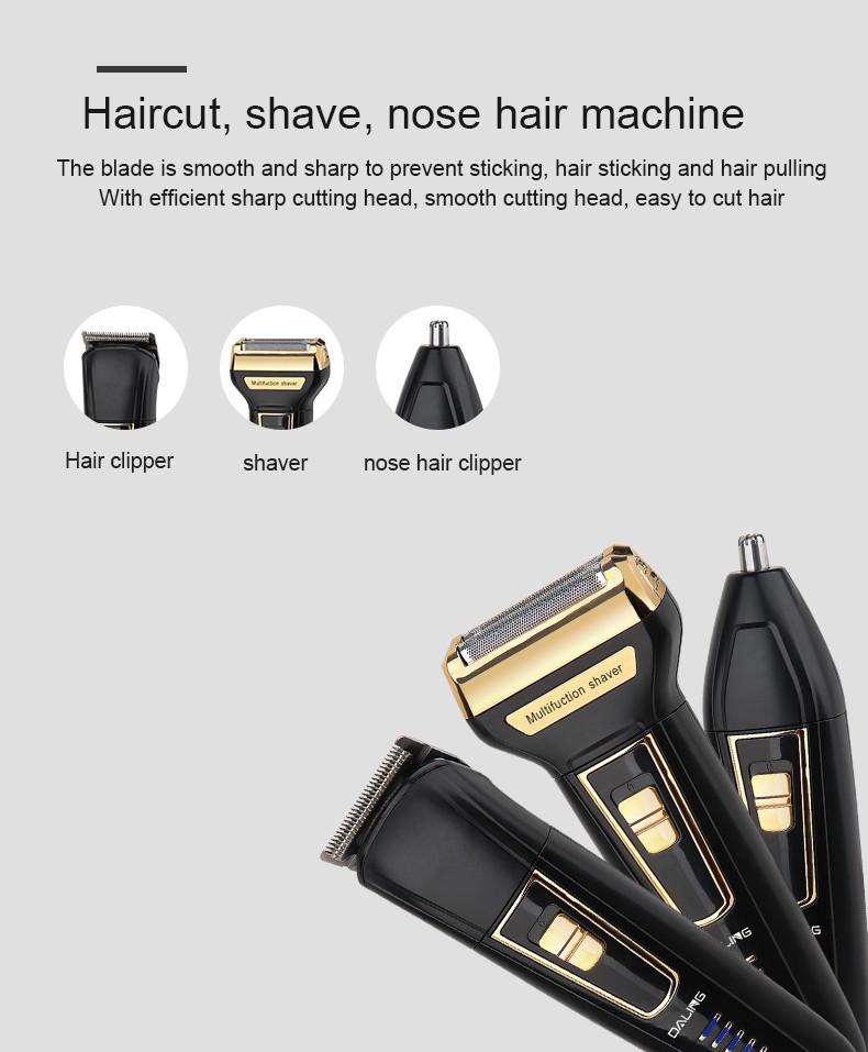 DALING Electric shaver, reciprocating beard razor, DALING-9001 three-in-one multi-functional rechargeable Razor, men's hair clipper, wholesale for export detail image 4