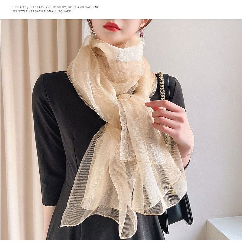 Silk scarf, French girl, ins Korean scarf, hair tie, thin, narrow, long, small ribbon tie bag, in stock scarf 3