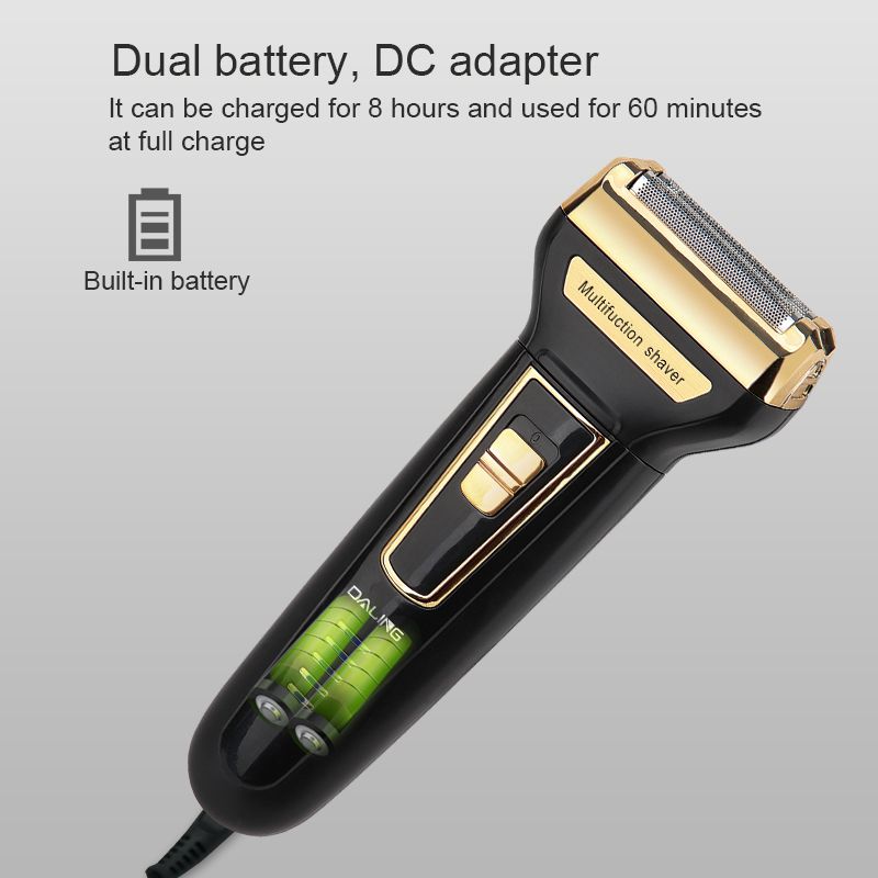 DALING Electric shaver, reciprocating beard razor, DALING-9001 three-in-one multi-functional rechargeable Razor, men's hair clipper, wholesale for export details Picture