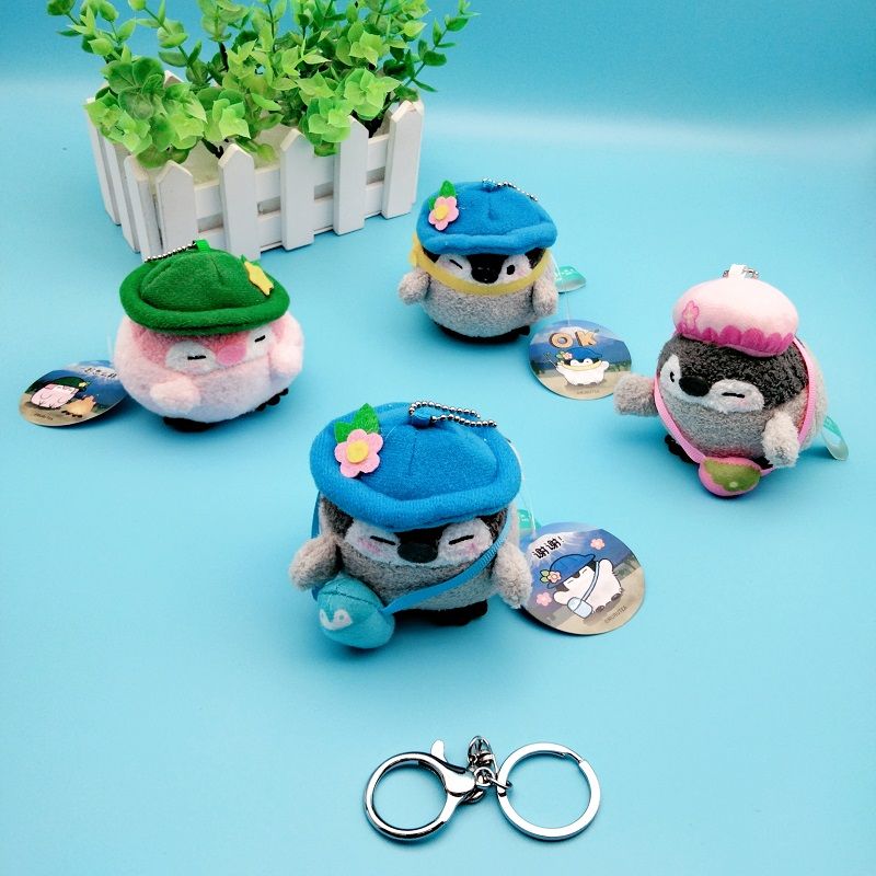 New Japanese anime positive energy penguin cute cartoon bag pull string bag small hanging plush doll doll