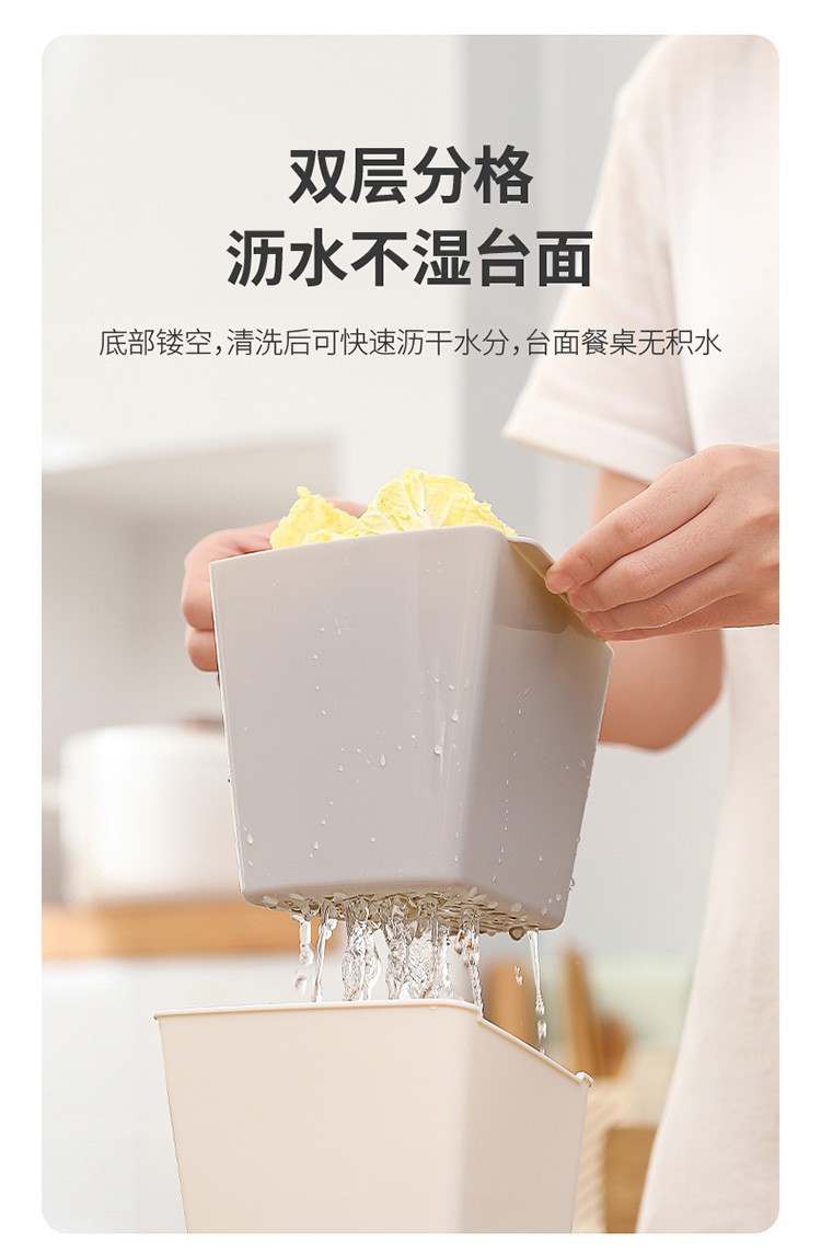 火锅沥水篮蔬菜拼盘家用分格装菜神器双层食材拼盆水果盘洗菜盆子（小）详情图3