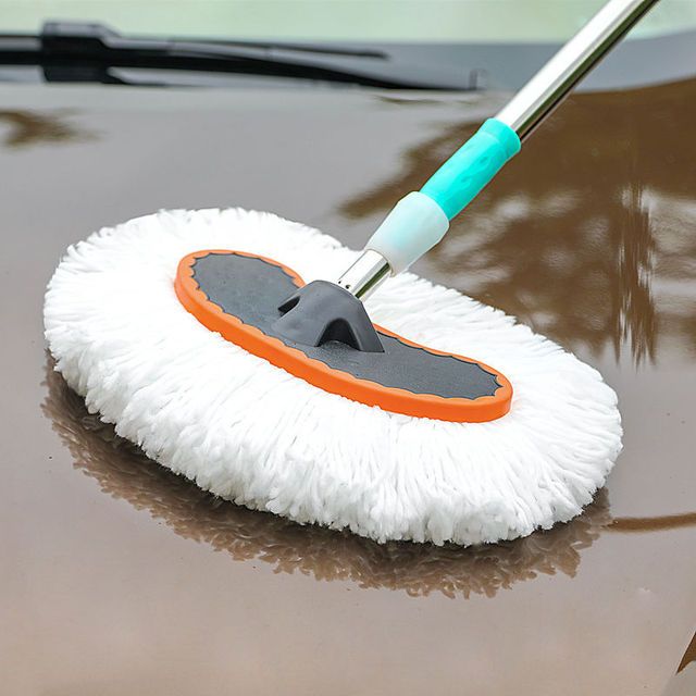 1m telescopic Chenier dust duster, denser milk thread car wash mop, cotton thread car brush