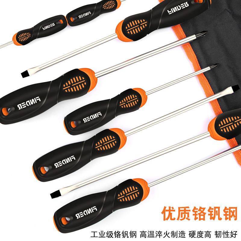 One-head cross-head screwdriver combination tool, industrial-grade magnetic multi-functional screwdriver, household open-end screwdriver set details Picture