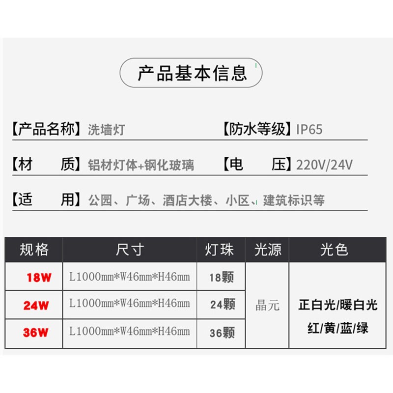 LED wall-washing lights, LED outdoor lighting fixtures, LED lighting fixtures detail image 3