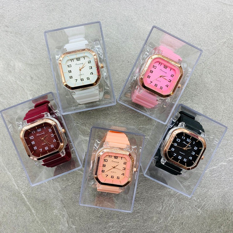 新款韩款女士方形硅胶手表 创意学生手表 ins网红爆款详情图8