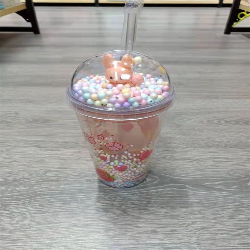 Direct custom portable plastic sports cup custom logo printing gift cup flat cover with rope water cup 56 full figure