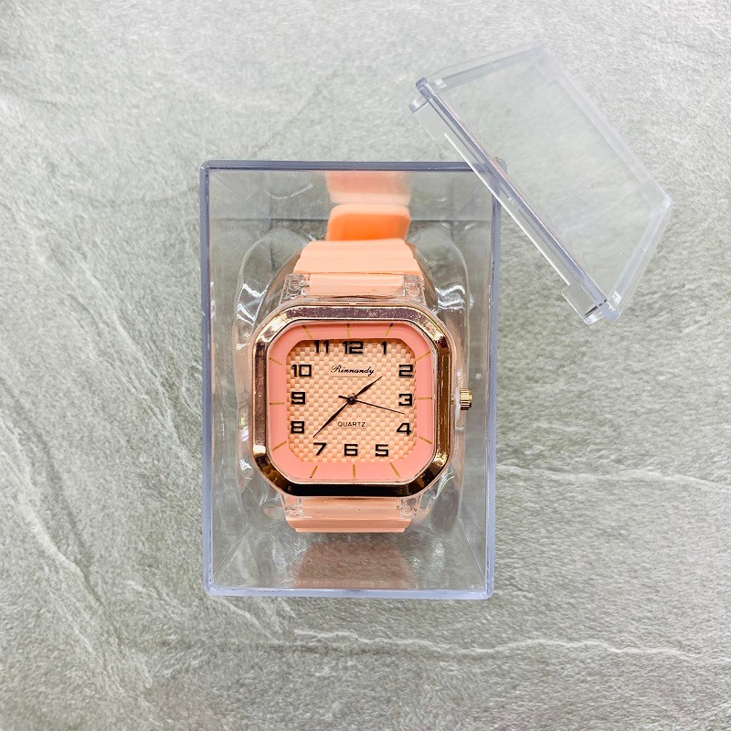 新款韩款女士方形硅胶手表 创意学生手表 ins网红爆款详情图2