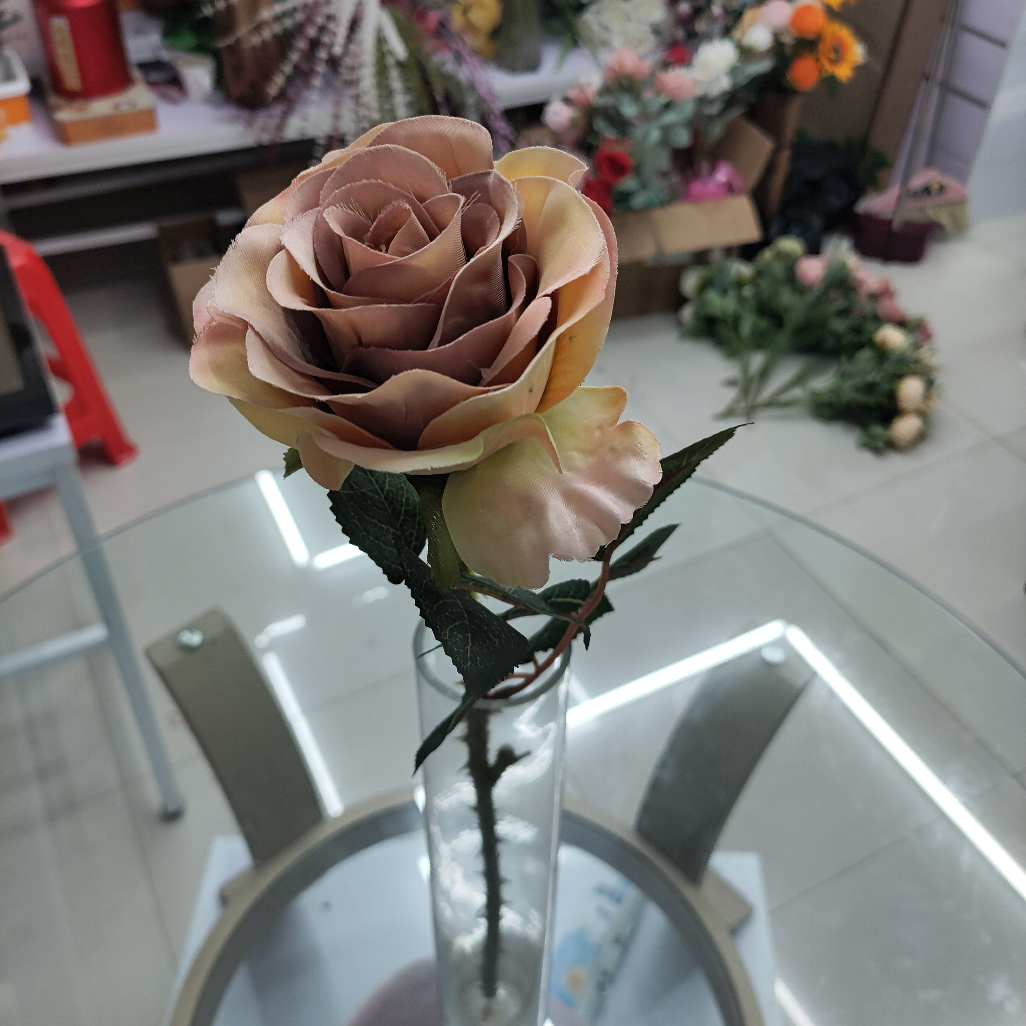 Yiwu Chengyu Artificial Flower Single Spiny Rose Tea Powder