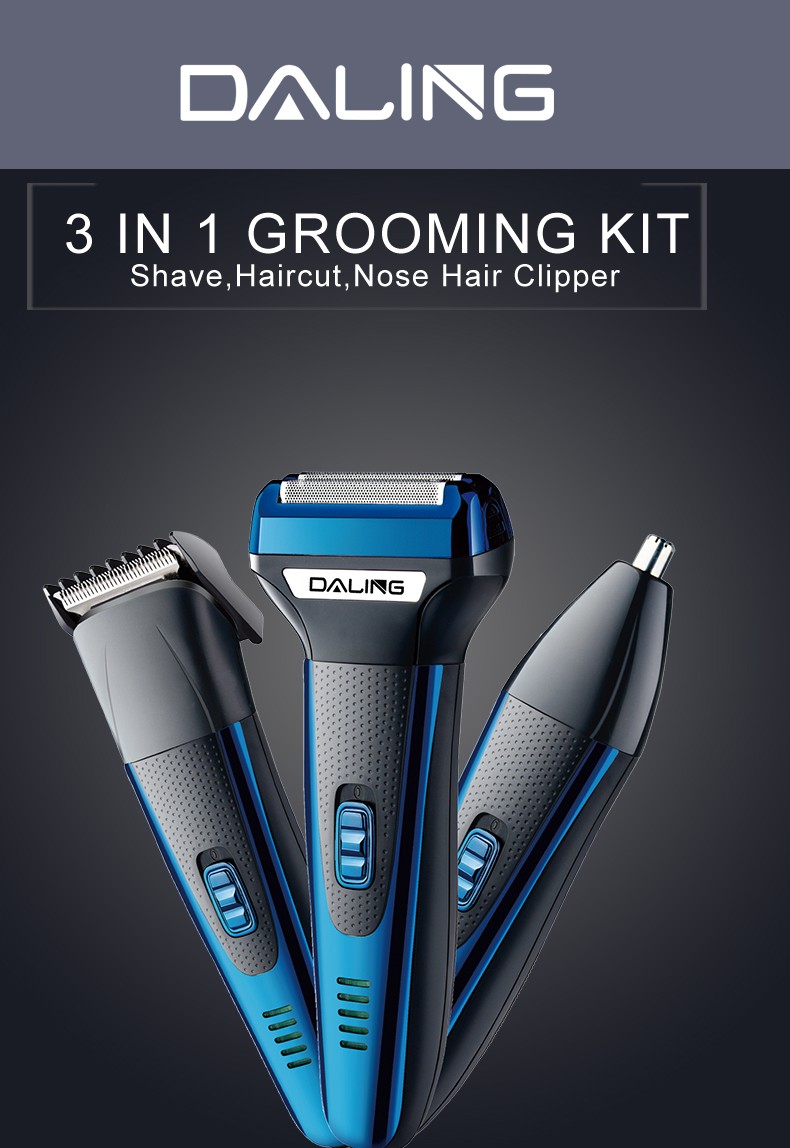 DALING Electric shaver, reciprocating beard razor, DALING-9006 three-in-one multi-functional rechargeable Razor, men's hair clipper, Cross-border wholesale detail image 1