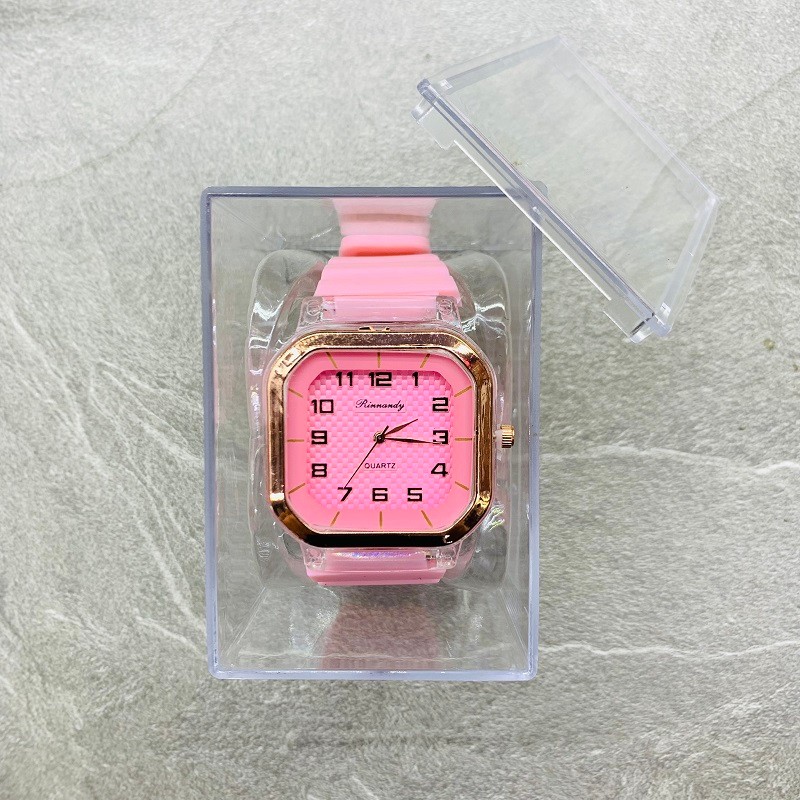 新款韩款女士方形硅胶手表 创意学生手表 ins网红爆款详情图3