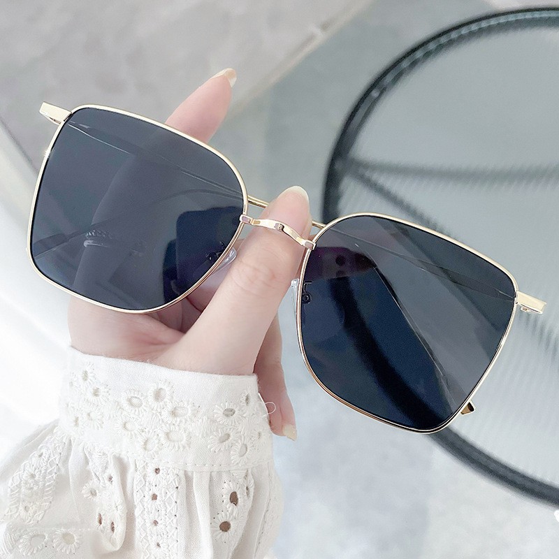 2021年金属方形大框时尚太阳镜大脸素颜抖音网红同款墨镜跨境眼镜详情图1