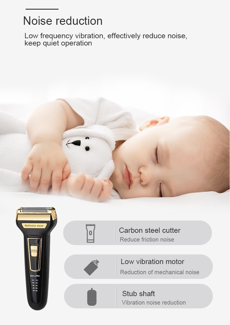 DALING Electric shaver, reciprocating beard razor, DALING-9001 three-in-one multi-functional rechargeable Razor, men's hair clipper, wholesale for export detail image 9