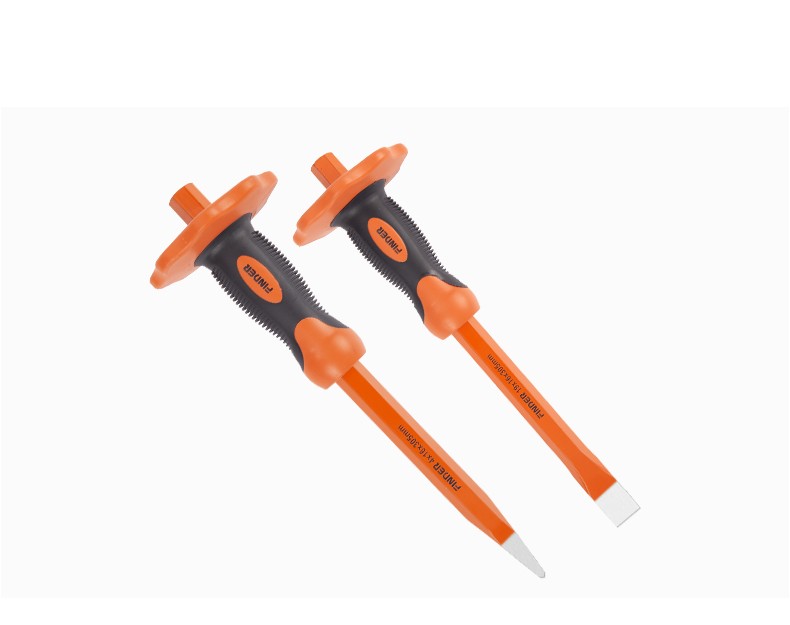 The discoverer, a stonemason chisel with a pointed head, a cement wall chisel with a flat head, a protective hand, an alloy chisel, and a manual stonemason's tool for splitting stones detail image 6