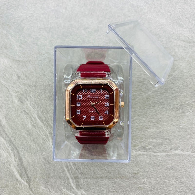 新款韩款女士方形硅胶手表 创意学生手表 ins网红爆款详情图5