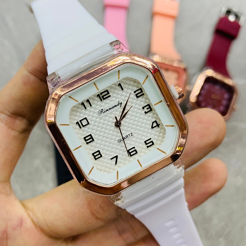 新款韩款女士方形硅胶手表 创意学生手表 ins网红爆款详情图7