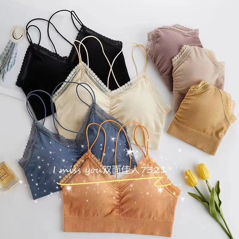 32 Beautiful back underwear Women's vest Internet Celebrity Bestseller Small chest Gathering small halter thin strapless one-piece bra Summer chest wrap 1