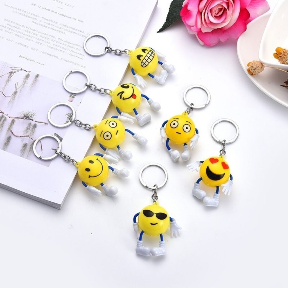 Super cute cartoon personality smiley face keychain series mixed 9
