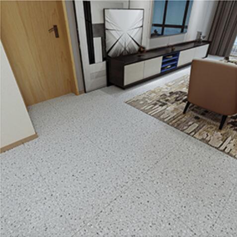 60*60cm Grey terrazzo with dots Waterproof peel stick floor tiles vinyl floor peel and stick tiles SuitableFloor renovation