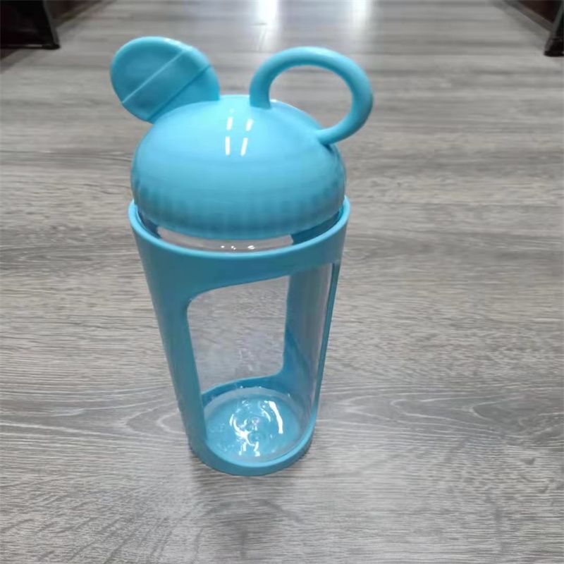 "Large capacity outdoor sports water cup portable cup rope student transparent plastic cup sports water cup creative wholesale 14" thumbnail