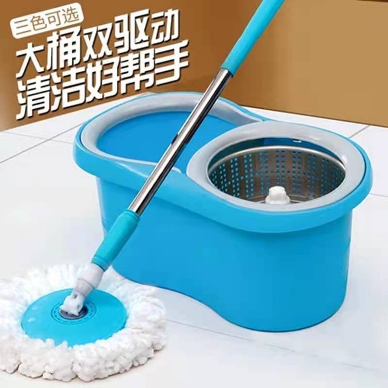 新款手压好神拖旋转拖把 家用拖把桶单桶家用懒人拖把双驱动墩布详情图1
