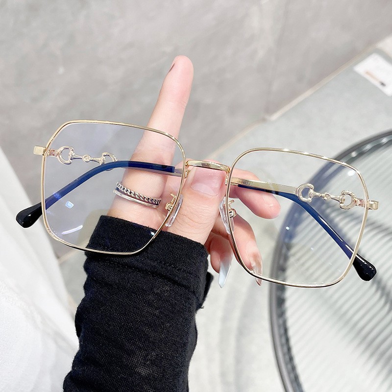 2021年新款金属大框近视眼镜框架时尚显脸小网红同款防蓝光平光镜详情图4