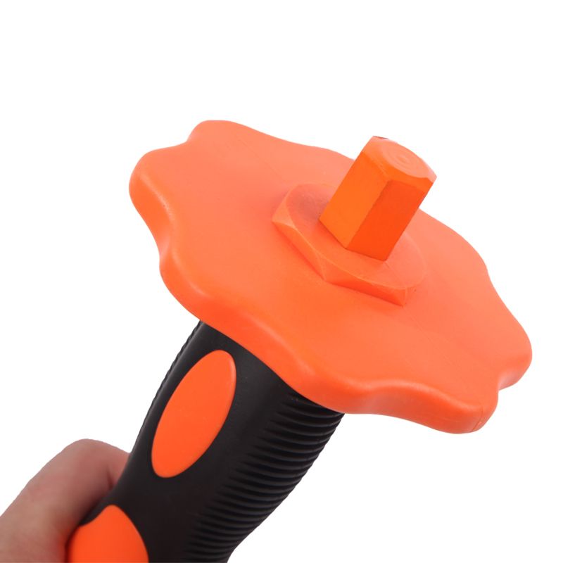 The discoverer, a stonemason chisel with a pointed head, a cement wall chisel with a flat head, a protective hand, an alloy chisel, and a manual stonemason's tool for splitting stones Specification image