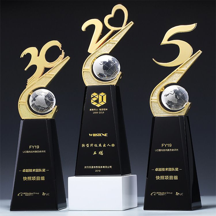 Crystal glass, number 5, metal trophy, custom crystal, creative engraving, 10 years, 30 years, 10 years, 20 weeks, 30 years, 20 years