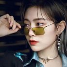 2021年新款金属时尚太阳镜女小方框日韩风个性墨镜男跨境潮流眼镜