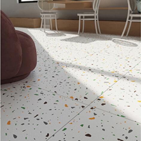 30*30cm White with colored dots Waterproof peel stick floor tiles vinyl floor peel and stick tiles SuitableFloor renovation