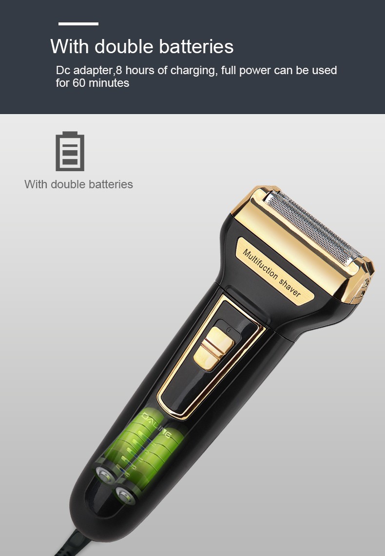 DALING Electric shaver, reciprocating beard razor, DALING-9001 three-in-one multi-functional rechargeable Razor, men's hair clipper, wholesale for export detail image 5