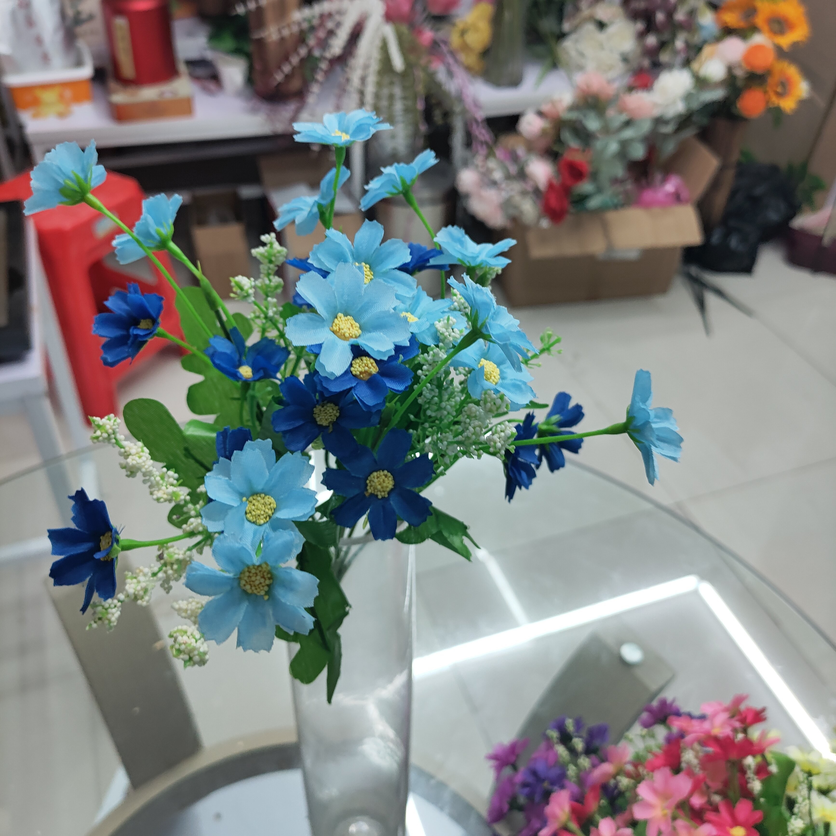 小满天星蓝色义乌市成裕仿真花详情图1