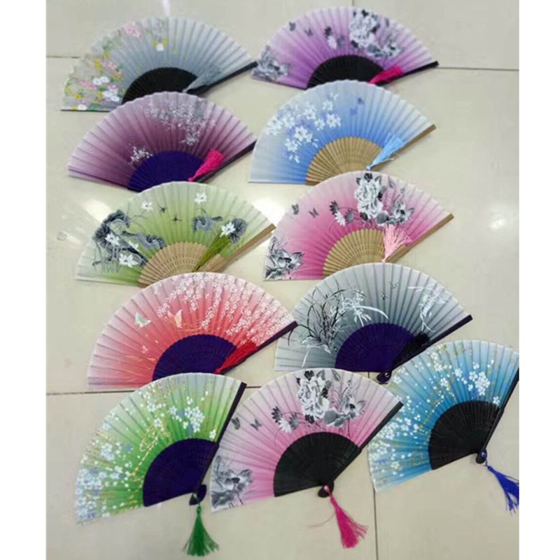 德祯    一笑折扇   日韩系花扇   头青竹仿丝扇   工艺礼品扇   头青竹详情图5