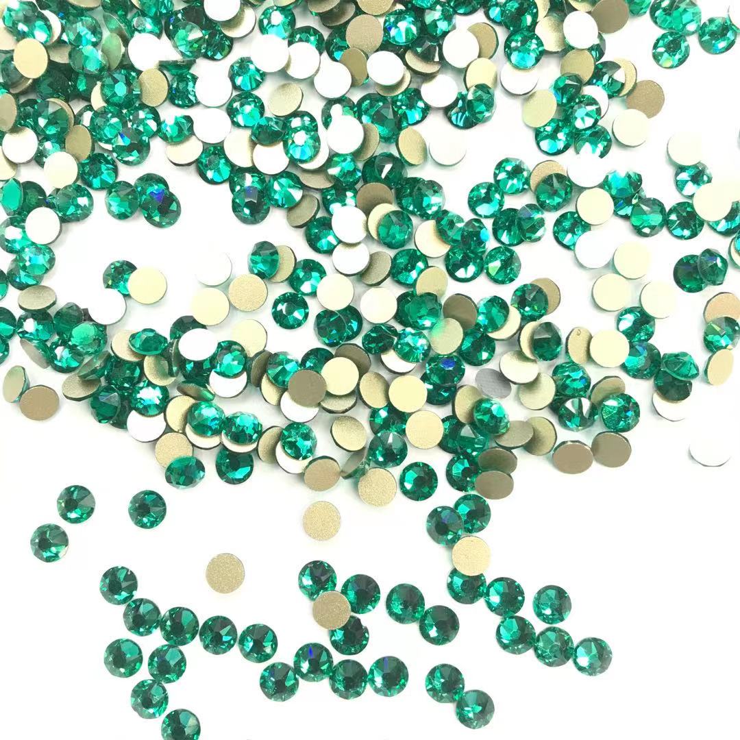 SS20 Grass Green imitation Austrian Diamond Glass Hot Nail Diamond, Elegant hot nail diamond