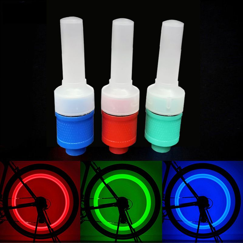 0119自行车风火轮钢丝灯单车气嘴灯骑行车轮装饰灯安全警示灯图