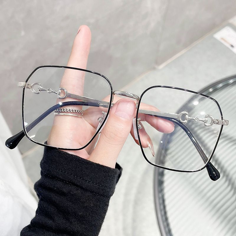 防蓝光平光镜/2021年新款金属白底实物图