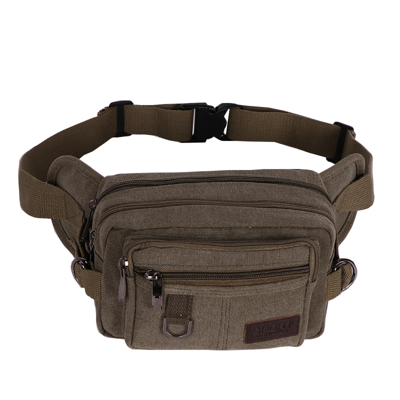 帆布腰包女2020新款腰包手机包跑步包腰包 收银包胸包腰包男钱包白底实物图